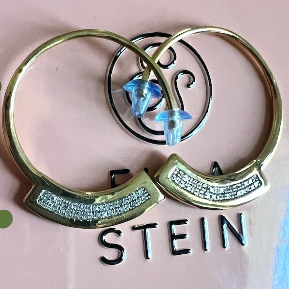 Diamond & 14k gold plated "Warrior" hoops